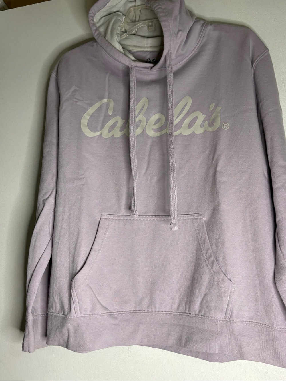 Cabela's Light Lavender Hoodie with White Logo